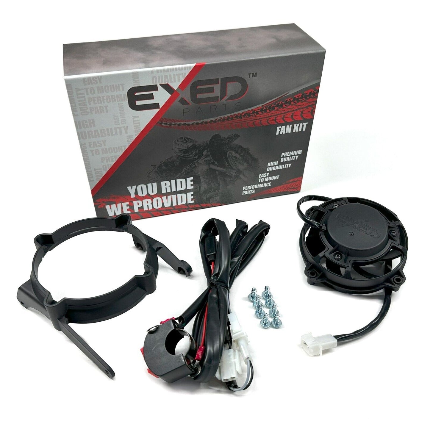 Exed Radiator Cooling Fan & Mounting Kit for KTM, HUSQVARNA TBI with on/ off switch