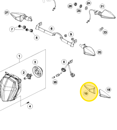 KTM OEM FLASHER LENS L/S R/S TRANSP 78114028000