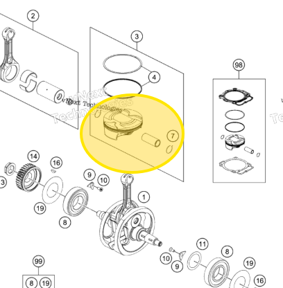 KTM OEM KTM / Husqvarna Piston I Complete - 79530107000 I