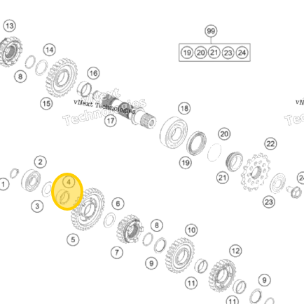 KTM OEM KTM / GasGas / Husqvarna Needle Bearing K 20X26X12 - 0405202612