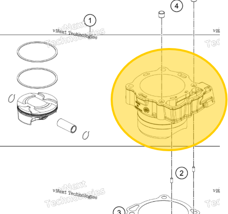KTM OEM CYLINDER 2020 450 - 79430138100