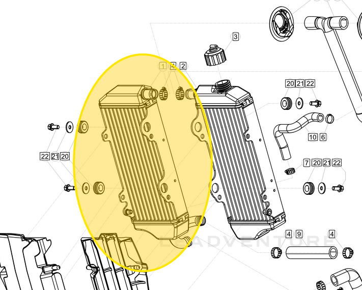 BETA OEM RADIATOR 2T BRAKE SIDE 040.39.022.00.00