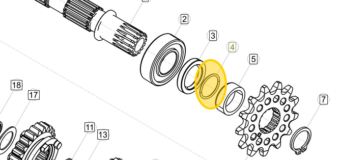 BETA OEM - O-RING OIL SEAL DRIVE SHAFT BUSHING SEAL DISTANCE SLEEVE O-RING COUNTER SPROCKET O-RING