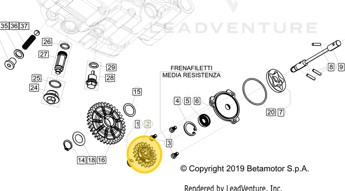 BETA OEM OIL PUMP GEAR Z19 PART #037.08.008.00.00