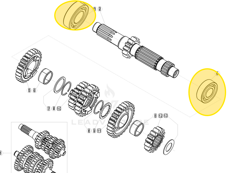 BETA AFTERMARKET 2T TRANSMISSION BEARING KIT BEBEBRGKIT2502T-BKITS