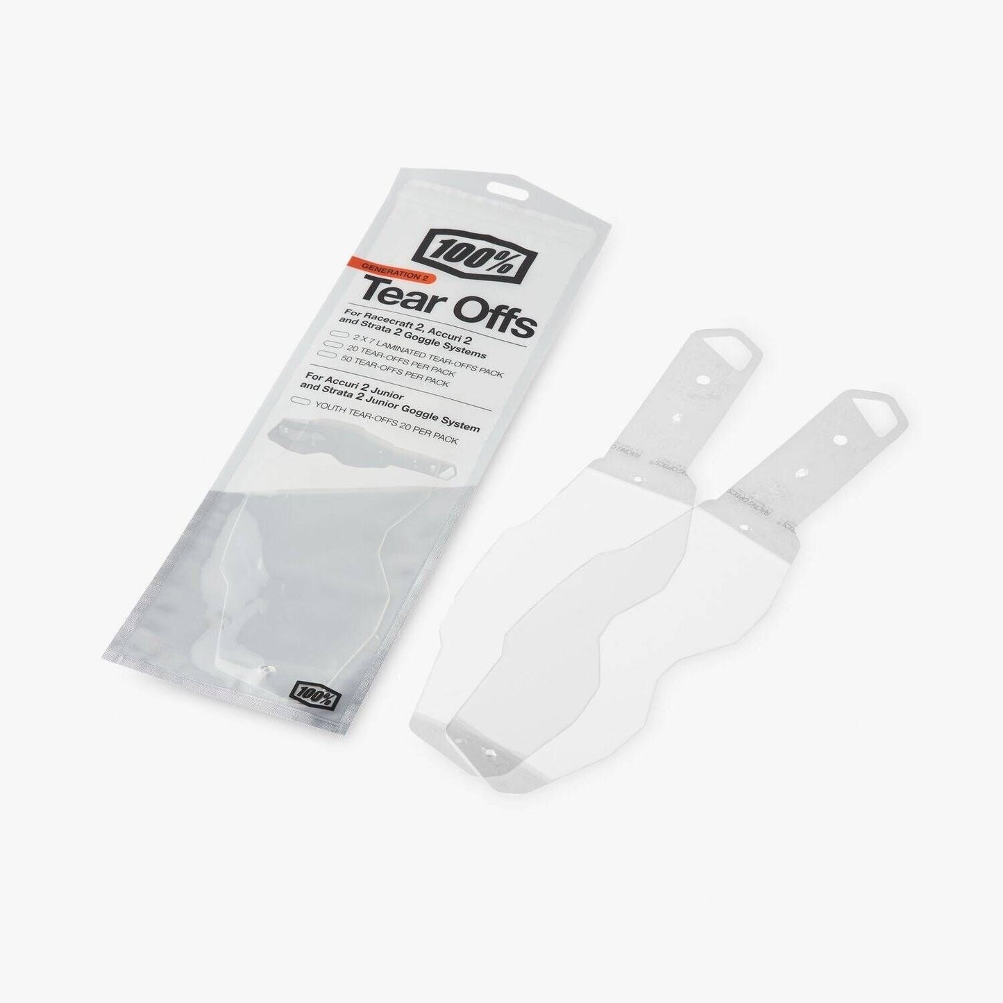 100 Percent Accuri 2/Racecraft 2/Strata 2 Laminated Tear-Offs (2 x 7-Pack)