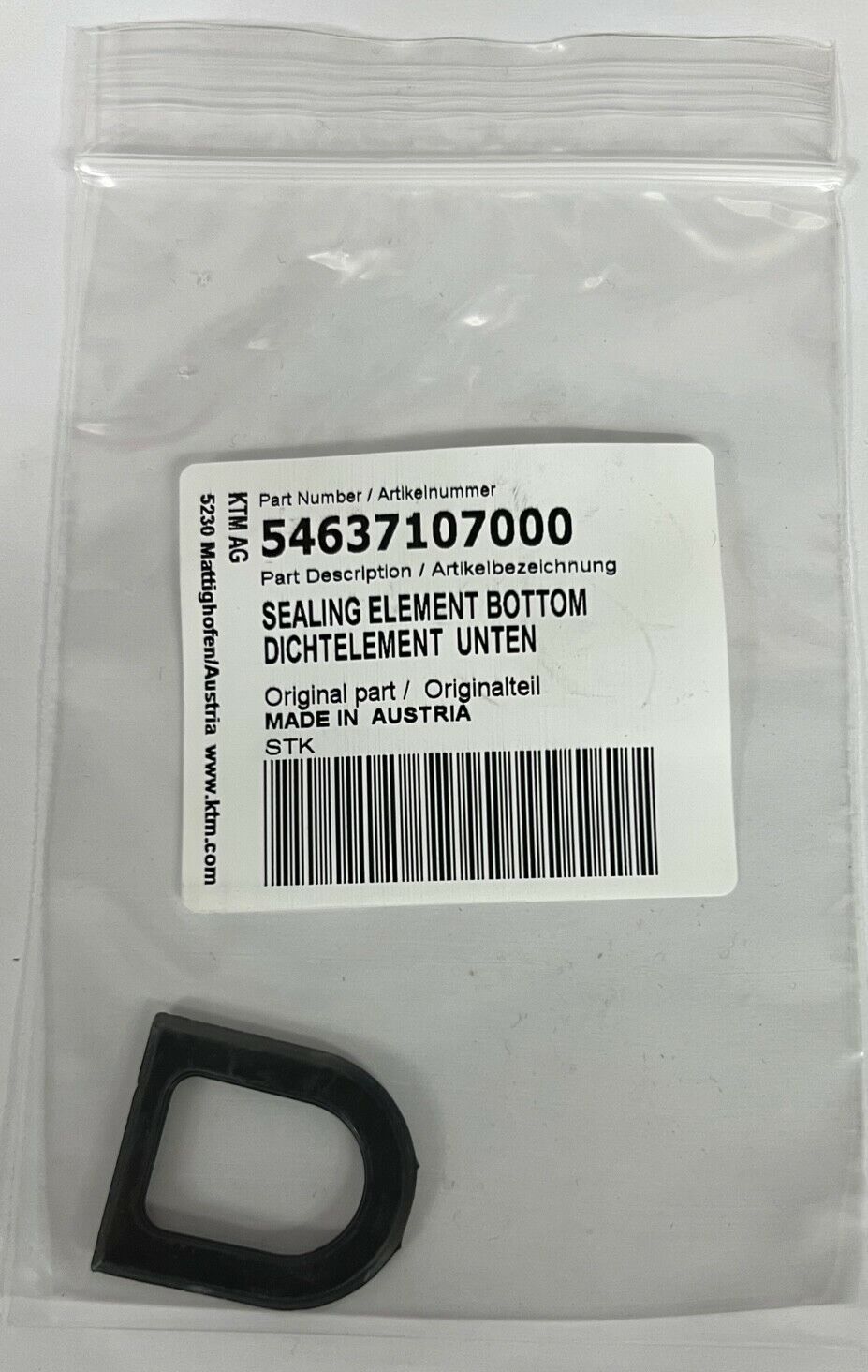 KTM SEALING ELEMENT BOTTOM 54637107000