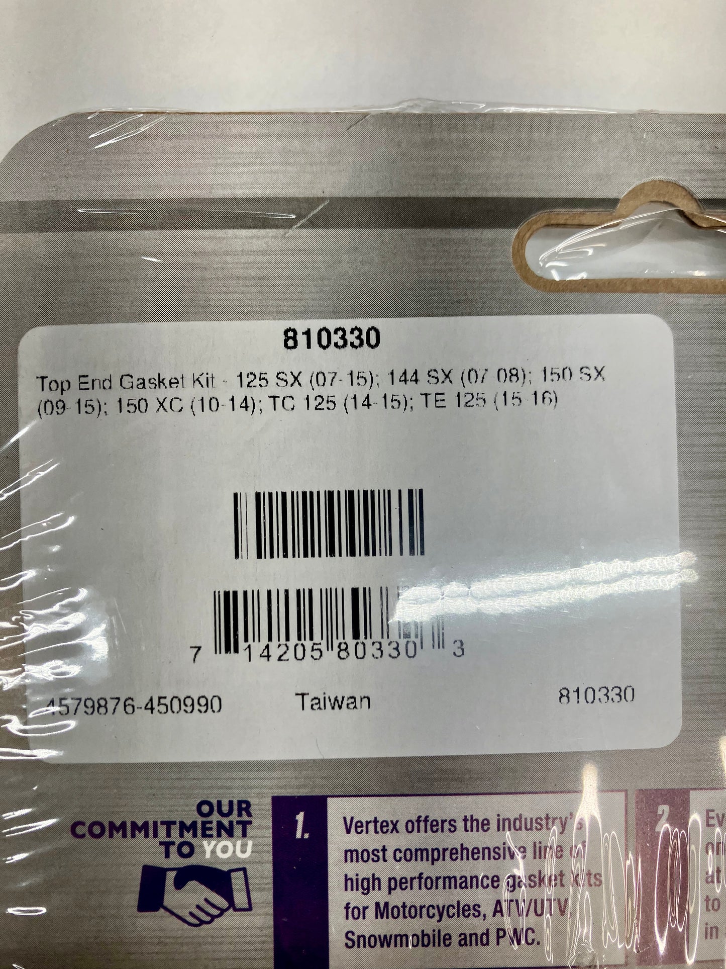 VERTEX TOP END GASKET  KIT 810330 KTM/HSQ 125/144/150cc