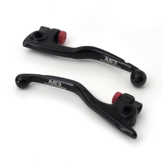 AS3 HUSQ TC TX FC FX 125 250 300 350 450 202-2024 FRONT BRAKE $ CLUTCH LEVER SET BLACK 21974