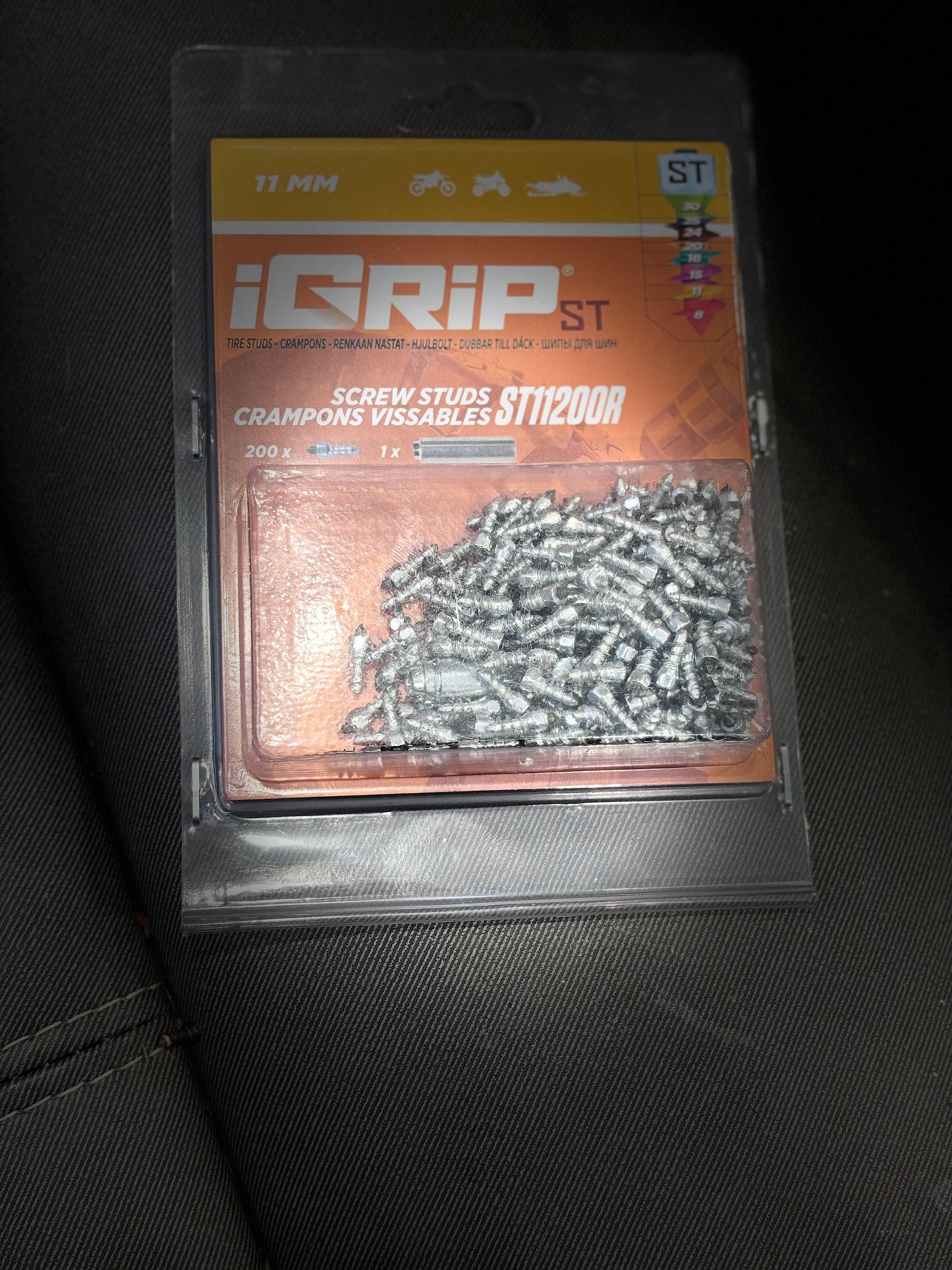 IGRIP ICE TIRE STUDS 11MM CARBIDE ST11200R	 009270