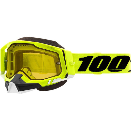 100 Percent Racecraft 2 Snow Goggles HI-VIZ YELLOW