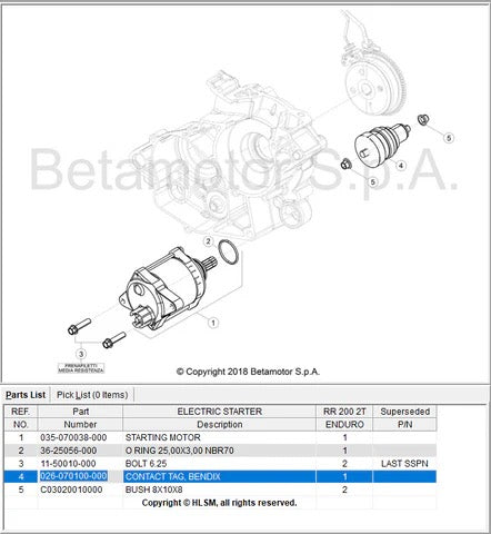 BETA OEM - STARTER BENDIX