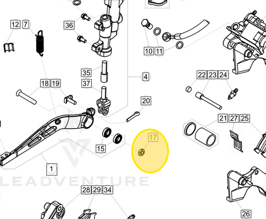 BETA OEM NUT M10X1 25 H.8.5 14MM SELF LOCKING ENGINE RR
