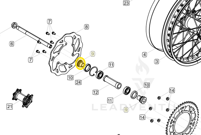 BETA OEM LH HUB SPACER RR 4T REAR