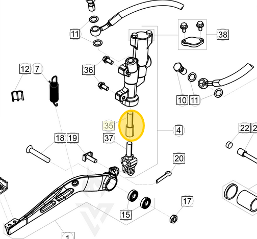 BETA OEM KIT PLUNGER REAR BRAKE MASTER CYLINDER