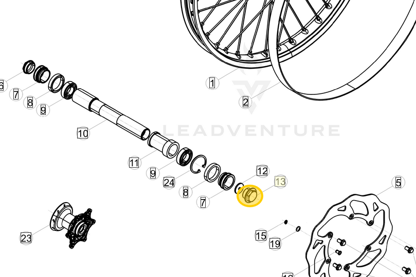 Beta OEM - FRONT AXLE NUT