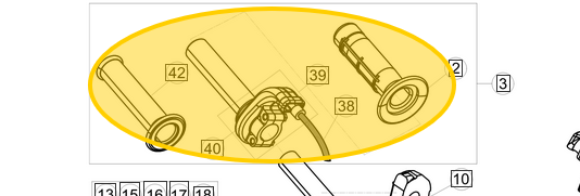 BETA OEM THROTTLE CONTROL WITH GRIPS AND CABLE