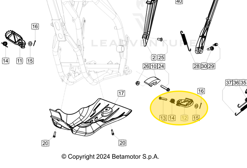 BETA OEM LH FOOTREST, RR 4T, XTRAINER 25.32531.000