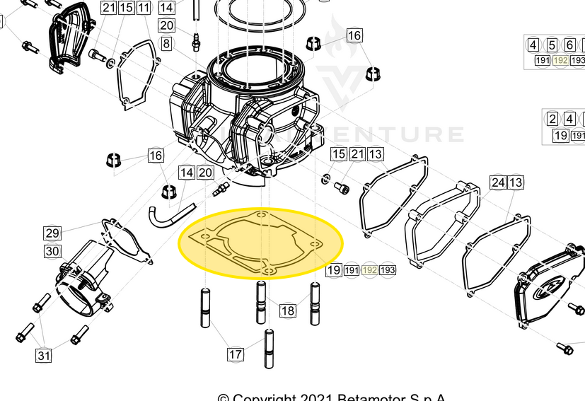 BETA OEM CYLINDER BASE GASKET 0.50MM 026.11.027.00.00