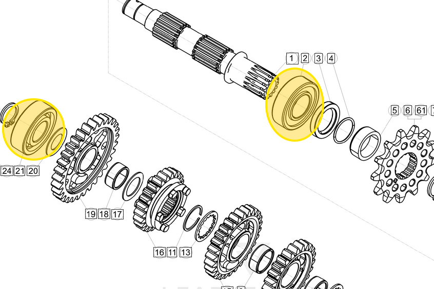 BETA AFTERMARKET 2T TRANSMISSION BEARING KIT BEBEBRGKIT2502T-BKITS
