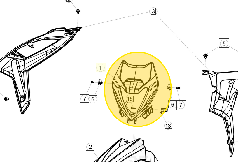 BETA OEM HEADLIGHT MASK RED RR-S 4T LED MY22 043.43.008.00.97
