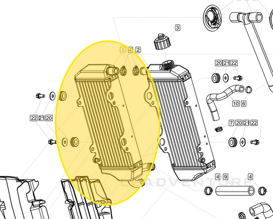 BETA OEM RADIATOR 2T BRAKE SIDE 040.39.022.00.00