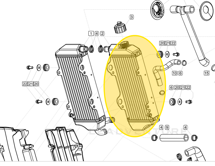 BETA OEM RADIATOR 2T CLUTCH SIDE 040.39.031.80.00