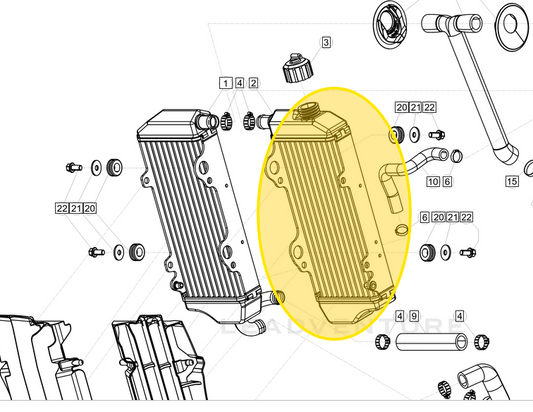 BETA OEM RADIATOR 2T CLUTCH SIDE 040.39.031.80.00