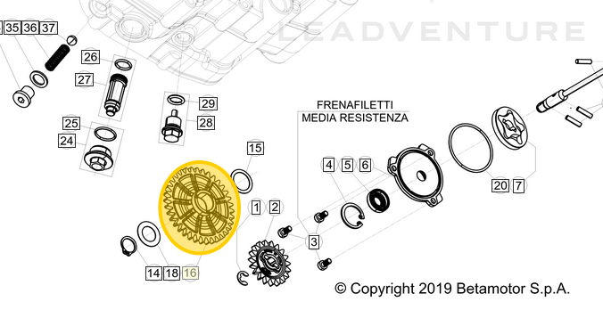 BETA OEM OIL PUMP GEAR Z36 PART #037.08.009.00.00