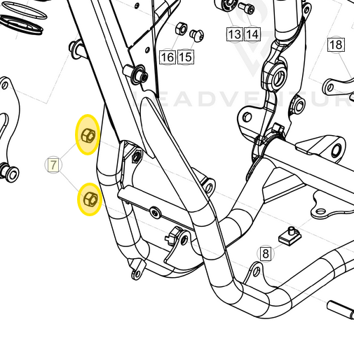 BETA OEM NUT M10X1 25 H.8.5 14MM SELF LOCKING ENGINE RR