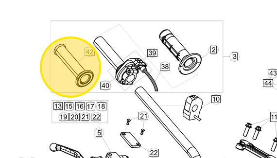 BETA OEM THROTTLE TUBE 2T	PARTS #026.35.016.00.00