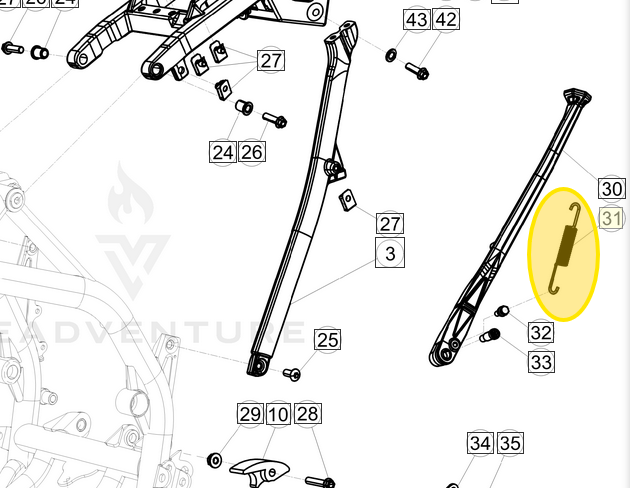 BETA OEM KICK STAND SPRING PART #020.32.026.00.00
