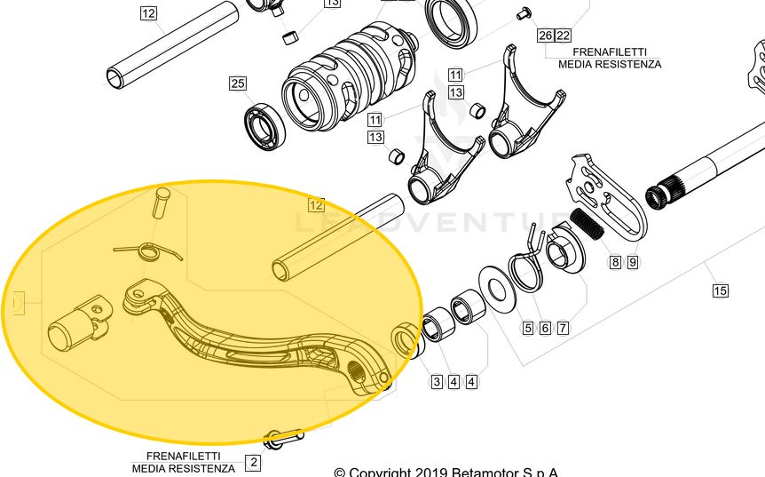 BETA OEM GEAR SHIFT LEVER 026.05.002.80.00