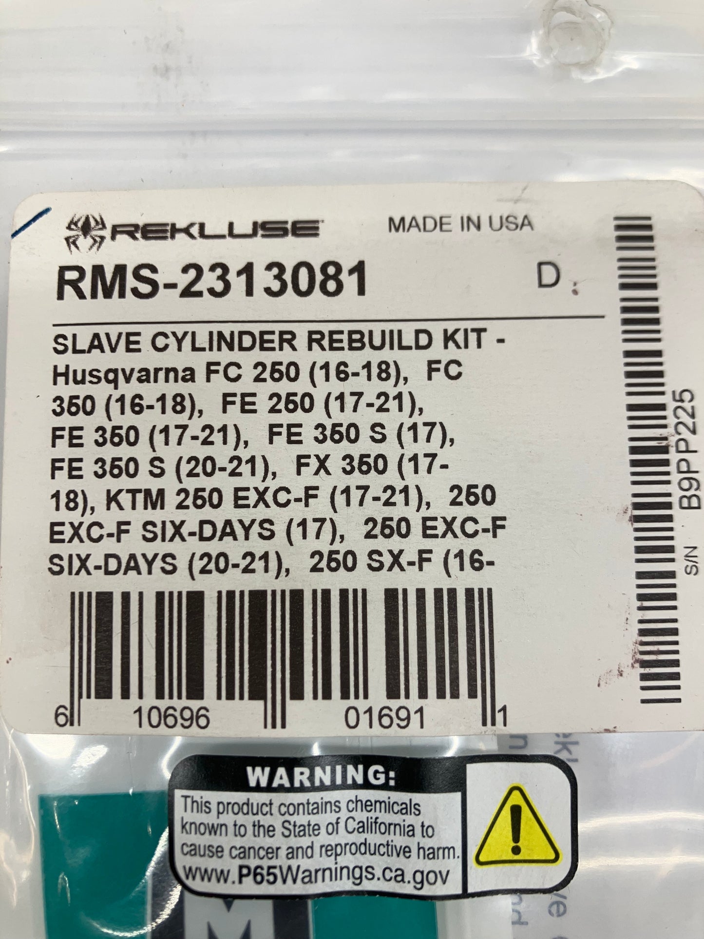 REKLUSE SLAVE CYLINDER REBUILD KIT RMS-2313081 KTM/HSQ/